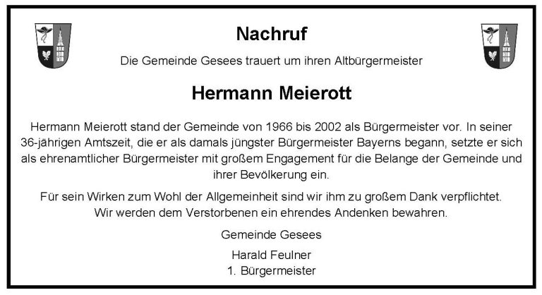 Nachruf Hermann Meierott